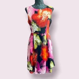 Modcloth Label Yellow Star Colorburst Floral Dress